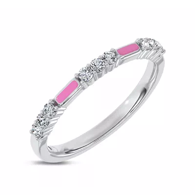 Fiora Pink Ceramic Lab Diamond Band by Christian Siriano