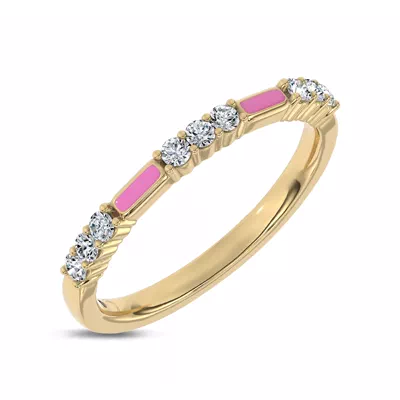 Fiora Pink Ceramic Lab Diamond Band by Christian Siriano
