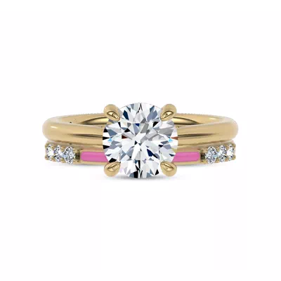 Fiora Pink Ceramic Lab Diamond Band by Christian Siriano