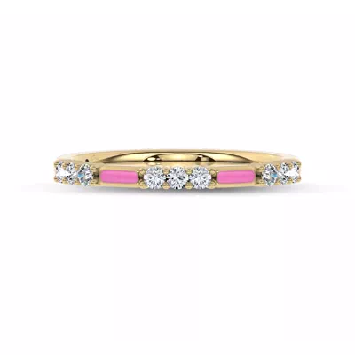 Fiora Pink Ceramic Diamond Band by Christian Siriano