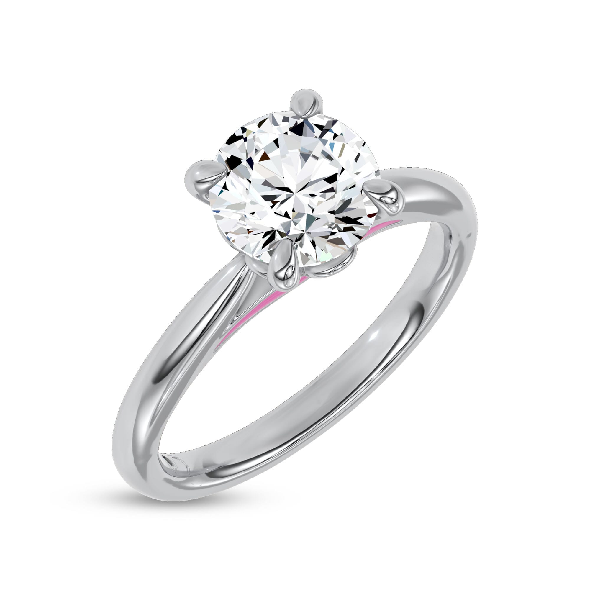 Fiora Pink Ceramic Lab Engagement Ring by Christian Siriano