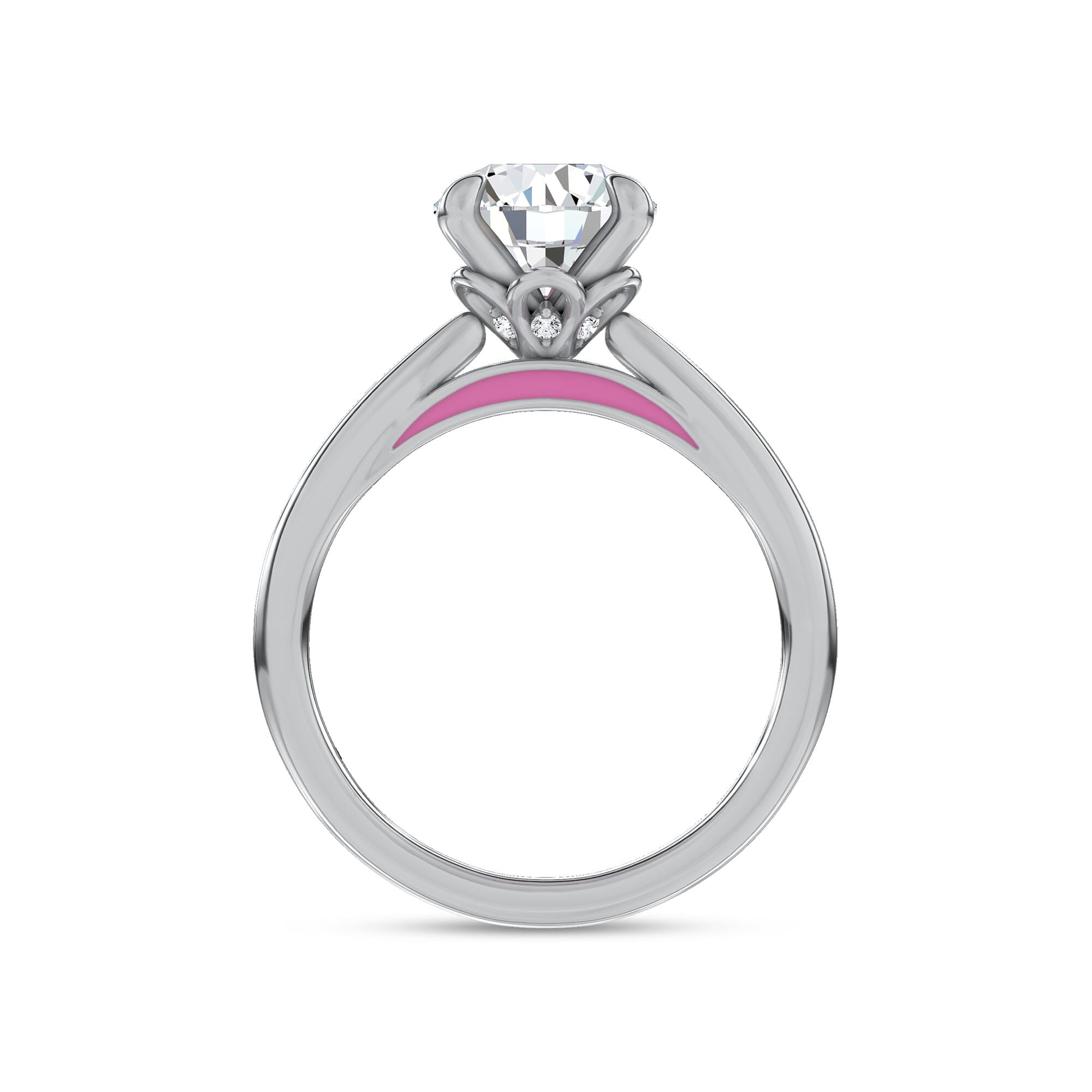 Fiora Pink Ceramic Lab Engagement Ring by Christian Siriano