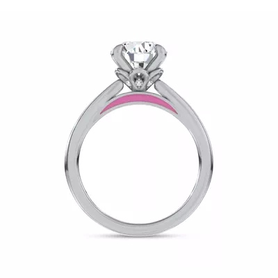 Fiora Pink Ceramic Lab Engagement Ring by Christian Siriano