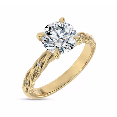Woven Love Pavé Lab Engagement Ring by Christian Siriano