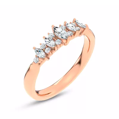 Almita Marquise And Round Diamond Band