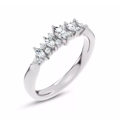 Almita Marquise And Round Diamond Band