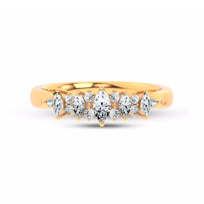 Almita Marquise And Round Diamond Band