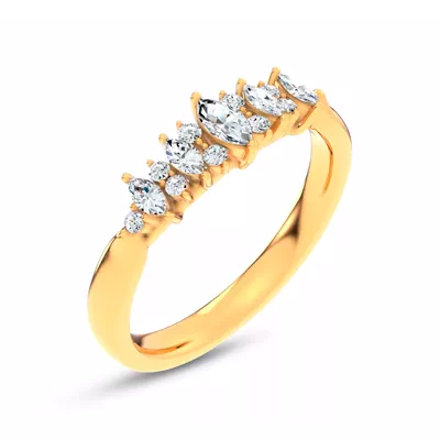Almita Marquise And Round Diamond Band