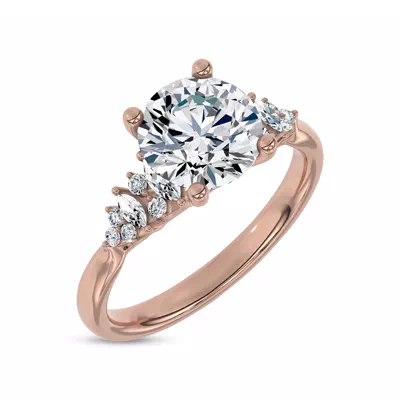 Almita Marquise And Round Diamond Engagement Ring