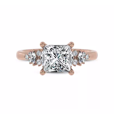 Almita Marquise And Round Diamond Engagement Ring