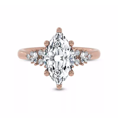 Almita Marquise And Round Diamond Engagement Ring