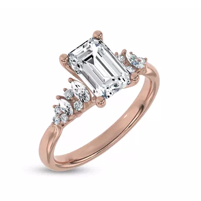 Almita Marquise And Round Diamond Engagement Ring