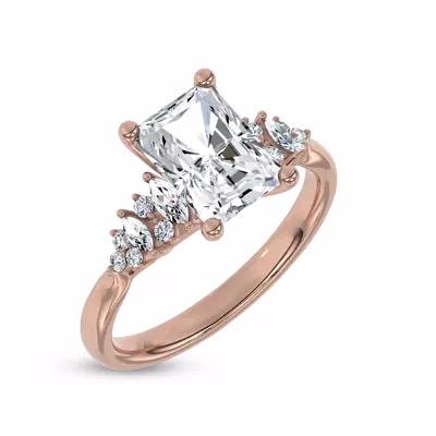 Almita Marquise And Round Diamond Engagement Ring