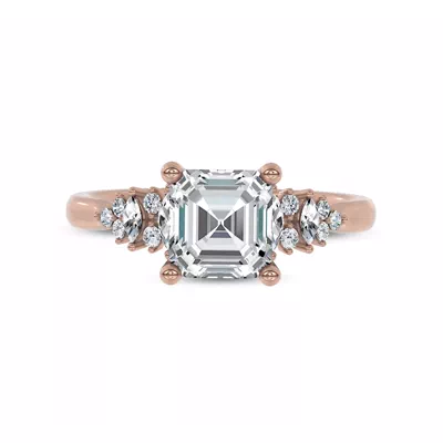 Almita Marquise And Round Diamond Engagement Ring