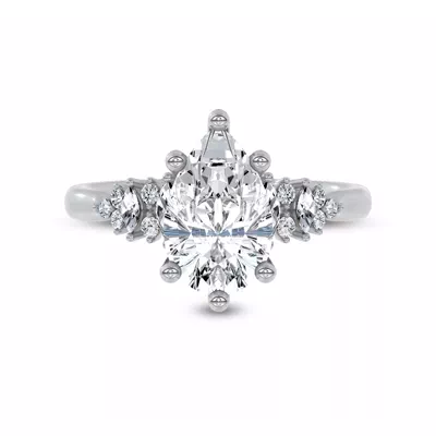 Almita Marquise And Round Diamond Engagement Ring