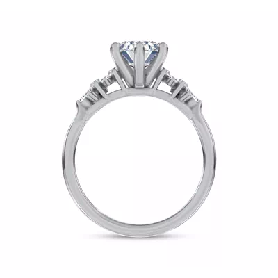 Almita Marquise And Round Diamond Engagement Ring