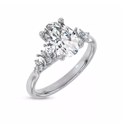 Almita Marquise And Round Diamond Engagement Ring