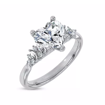 Almita Marquise And Round Diamond Engagement Ring