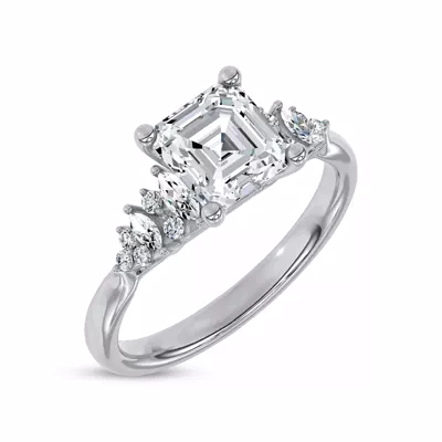 Almita Marquise And Round Diamond Engagement Ring