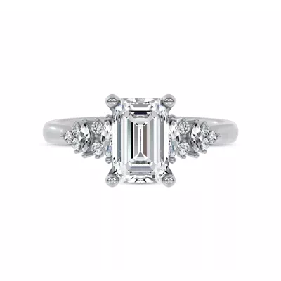 Almita Marquise And Round Diamond Engagement Ring