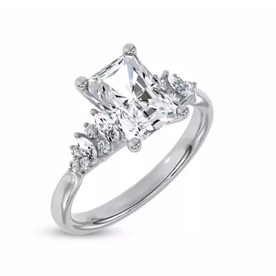 Almita Marquise And Round Diamond Engagement Ring
