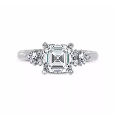 Almita Marquise And Round Diamond Engagement Ring
