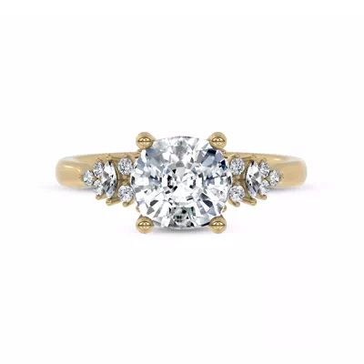Almita Marquise And Round Diamond Engagement Ring