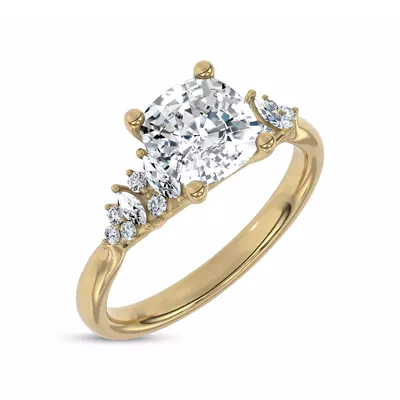 Almita Marquise And Round Diamond Engagement Ring