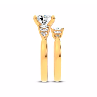Almita Marquise And Round Diamond Engagement Ring