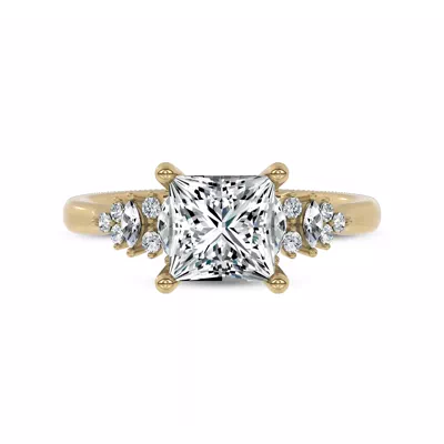 Almita Marquise And Round Diamond Engagement Ring