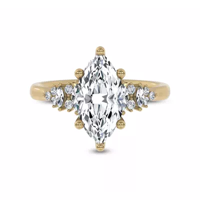 Almita Marquise And Round Diamond Engagement Ring