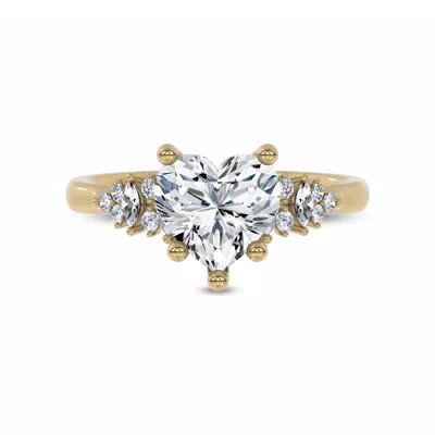 Almita Marquise And Round Diamond Engagement Ring