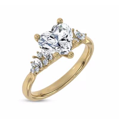 Almita Marquise And Round Diamond Engagement Ring