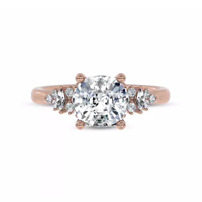 Almita Marquise And Round Diamond Engagement Ring