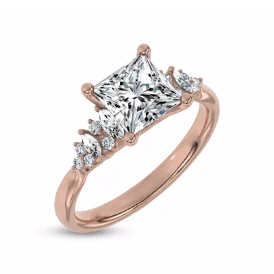Almita Marquise And Round Diamond Engagement Ring
