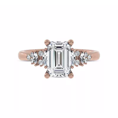 Almita Marquise And Round Diamond Engagement Ring