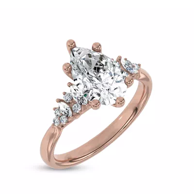 Almita Marquise And Round Diamond Engagement Ring
