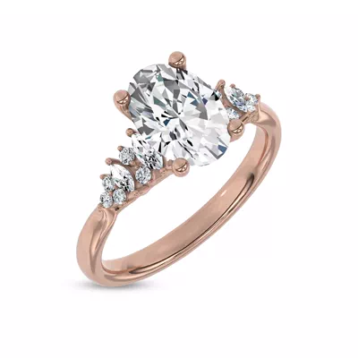 Almita Marquise And Round Diamond Engagement Ring