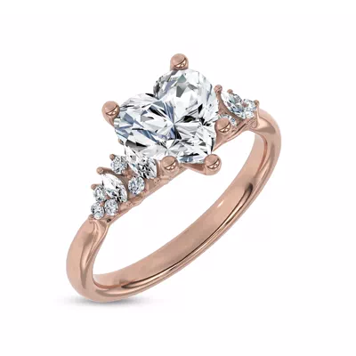 Almita Marquise And Round Diamond Engagement Ring