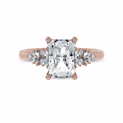 Almita Marquise And Round Diamond Engagement Ring