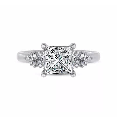 Almita Marquise And Round Diamond Engagement Ring