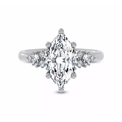 Almita Marquise And Round Diamond Engagement Ring