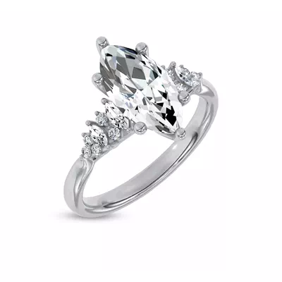 Almita Marquise And Round Diamond Engagement Ring