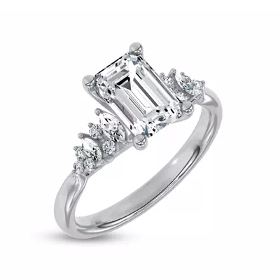 Almita Marquise And Round Diamond Engagement Ring