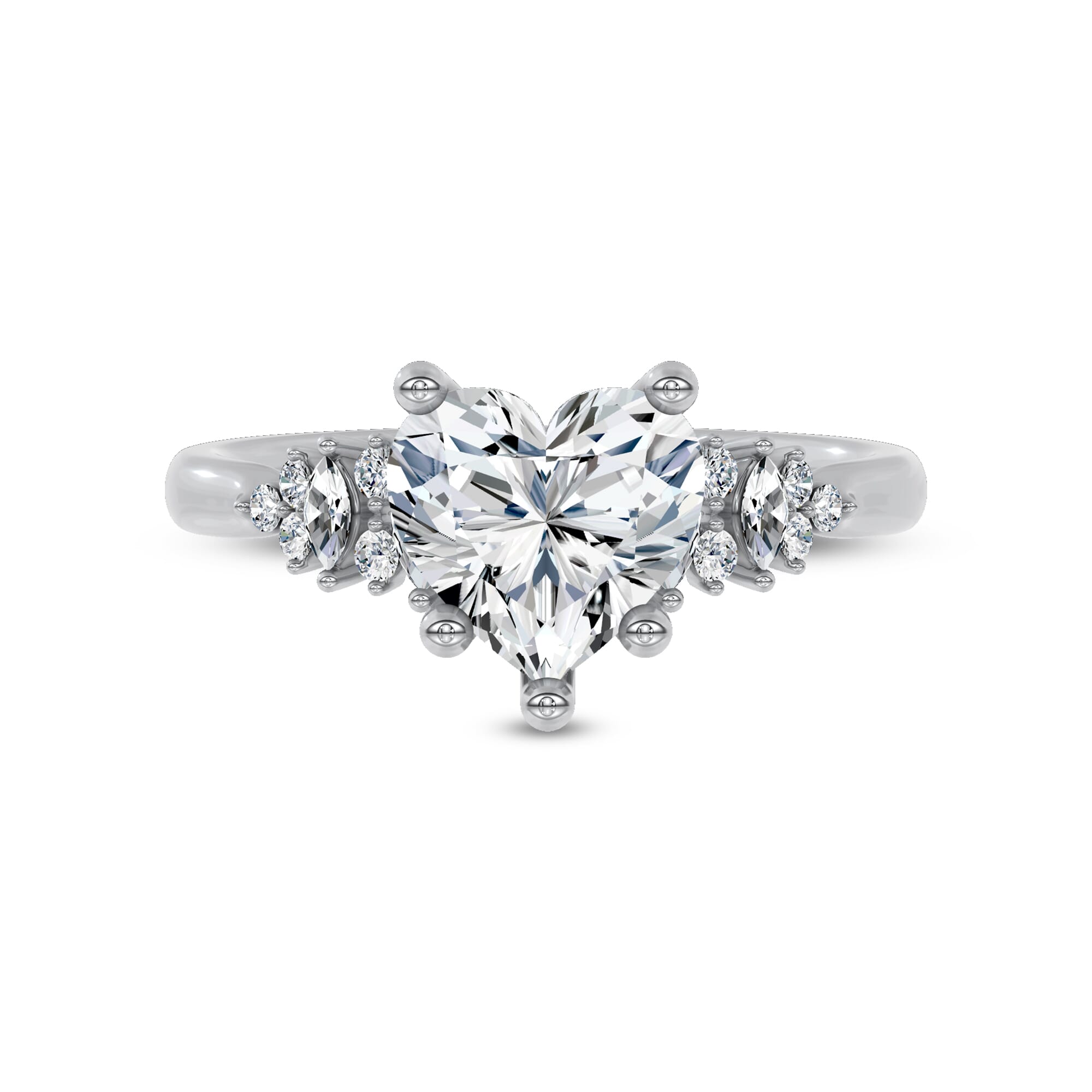 Almita Marquise And Round Diamond Engagement Ring