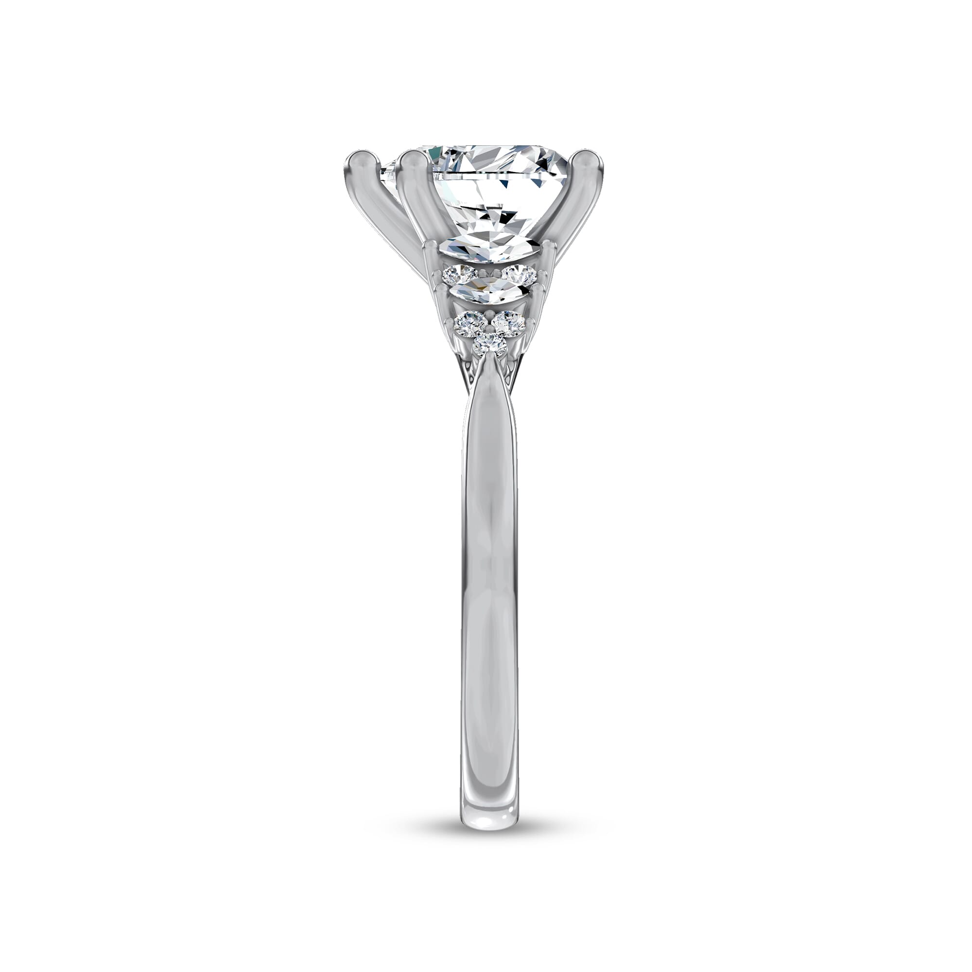 Almita Marquise And Round Diamond Engagement Ring