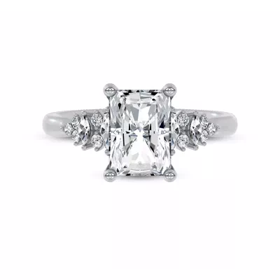 Almita Marquise And Round Diamond Engagement Ring