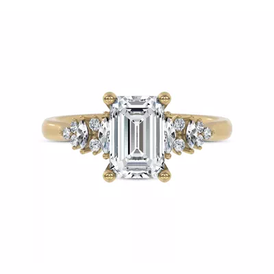 Almita Marquise And Round Diamond Engagement Ring