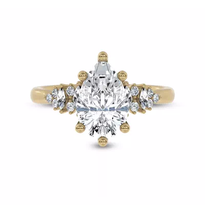 Almita Marquise And Round Diamond Engagement Ring