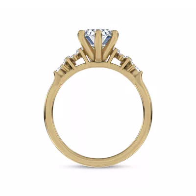 Almita Marquise And Round Diamond Engagement Ring